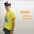 BARNS【バーンズ】天竺コットンひび割れプリントTシャツ「OCEAN RACE」