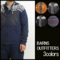 BARNS【バーンズ】裏ボーダー起毛裏毛　ZIPパーカー【M】【L】【送料無料】