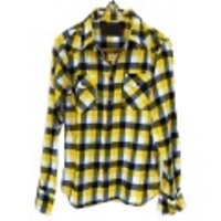 Backロゴプリントバッファローチェックネルシャツ