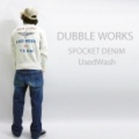 DUBBLE WORKS【ダブルワークス】5ポケットデニムユーズドウォッシュ【送料無料】