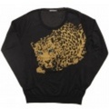 Giacometti (ジャコメッティ) 豹デザインニット(Black) G13-30040