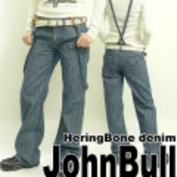 JOHNBULL　LADIES【ジョンブル レディース】サスペンダー付・ヘリンボーンブッシュジーンズ（ジーパン・Ｇパン・デニム）【送料無料】