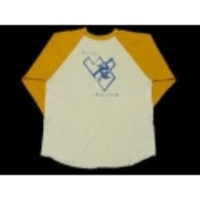 M★古着7分丈Tシャツ スノーボード 白×黄