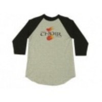 M★古着7分丈Tシャツ 音符 グレー霜降×黒