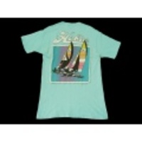 M★古着Tシャツ 90年代　ホビー　ヨット　薄青緑