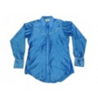 M★古着ウエスタンシャツ ロックマウント 水色