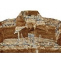 M★古着シャツ 70年代 　Kmart　 建物　こげ茶