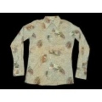 M★古着シャツ 70年代 鳥、建物 グレー他