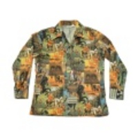 M★古着シャツ 70年代 馬 フォトプリント