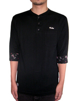 SCANNER/ HENLEY NECK 3/4 CUTSEW【BLACK】:リフレクトトヨハシ[REFLECT TOYOHASHI]