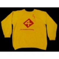 M★古着スウェット 70s ミリタリー 4THディビジョン染込黄