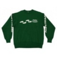 M★古着スウェット 90年代 足あと、オウム 緑