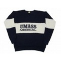M★古着スウェット　80年代　UMASS　紺X黒
