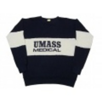 M★古着スウェット　80年代　UMASS　紺X黒