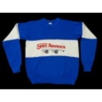 M★古着スウェット　80年代　スケートボード　青Ｘ白