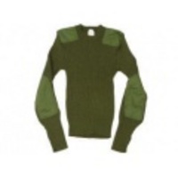 M★古着セーター 80年代 ミリタリー 肩、ヒジ当て 茶緑