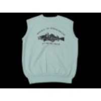 M★古着ノースリーブスウェット 80年代 魚 水色