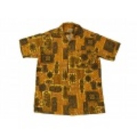 M★古着ハワイアンシャツ 70年代　ANDRADE　柄　茶