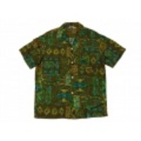 M★古着ハワイアンシャツ 70年代カリフォルニア総柄緑
