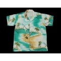 M★古着ハワイアンシャツ 80年代ウィンドウサーフィン緑