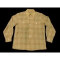 M★古着ビンテージウールシャツ 50s 薄ベージュチェック