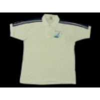 M★古着ポロシャツ 80年代 ヨット 白×紺ライン
