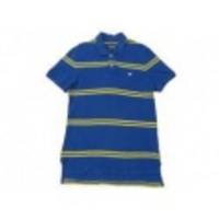 M★古着ポロシャツ アメリカンイーグル 青×黄ボーダー
