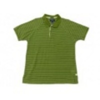 M★古着ポロシャツ アメリカンイーグル 茶緑×白ボーダー