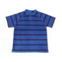 M★古着ポロシャツ パイル 薄紺×赤、紺ボーダー